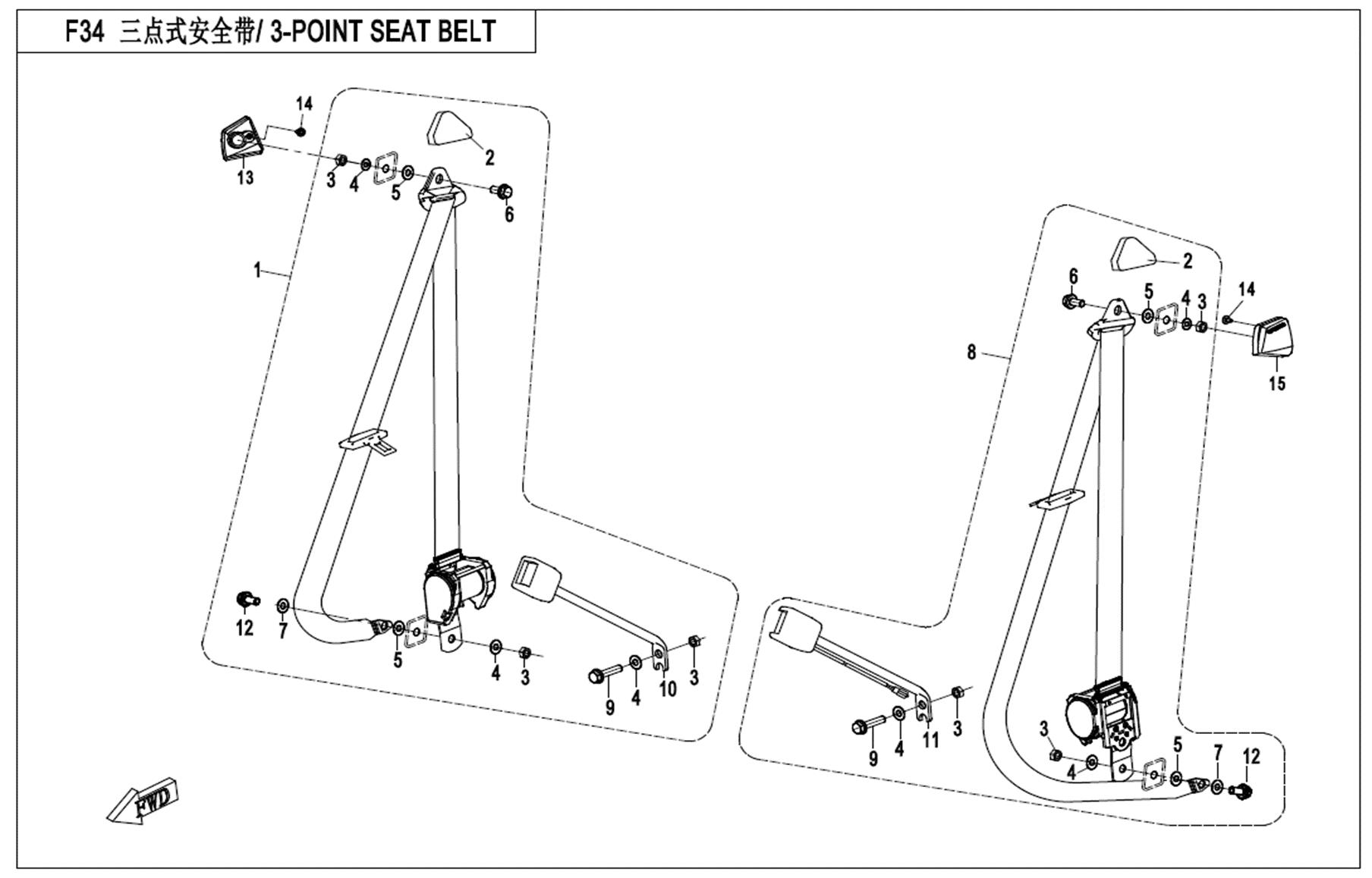 F34-V1 - 3-POINT SEAT BELT