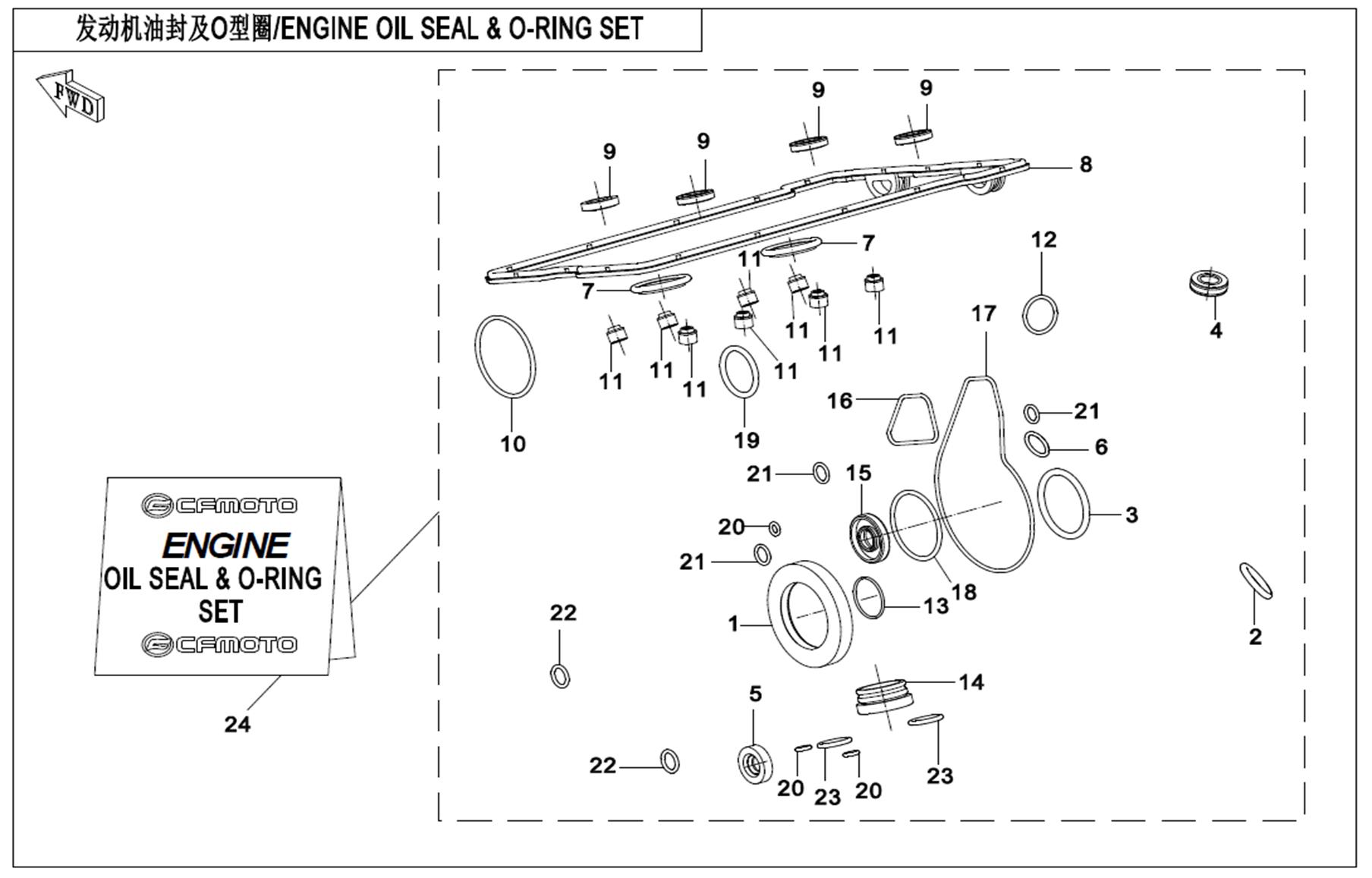 E19 - ENGINE OIL SEAL&O-RING SET
