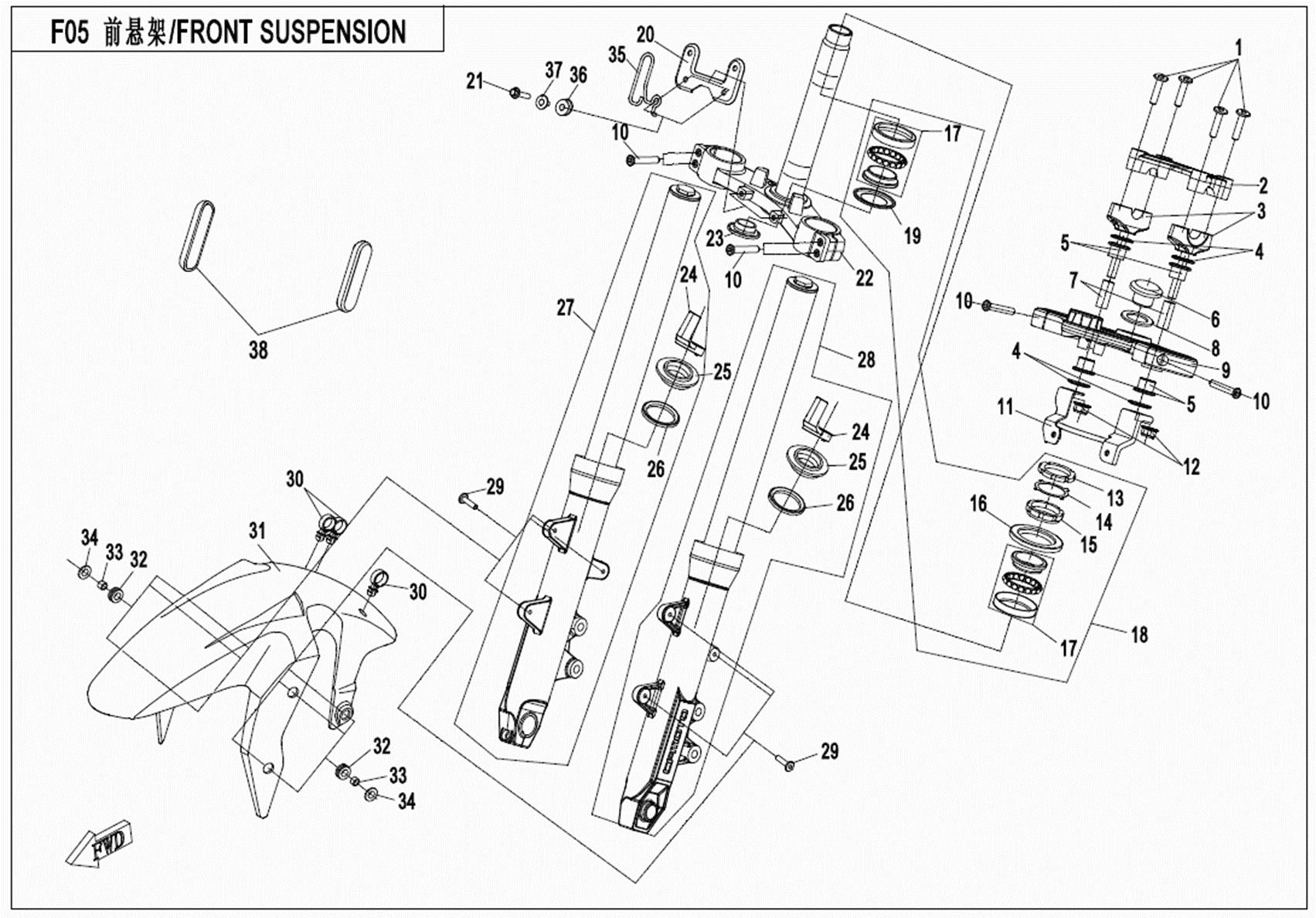 F05-A - FRONT SUSPENSION(SHOCK ABSORBER-KYB)