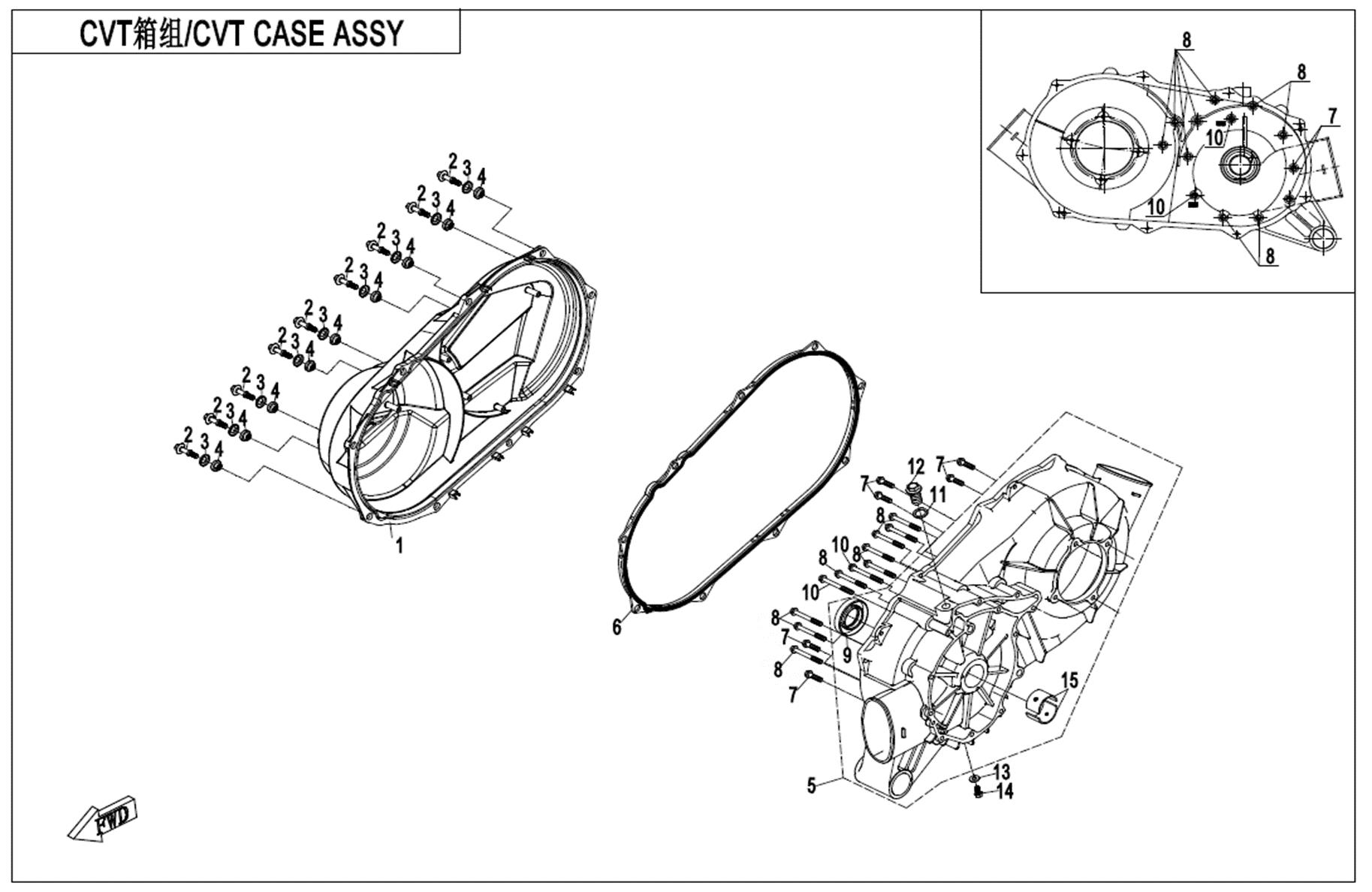 E01-3 - CVT CASE ASSY