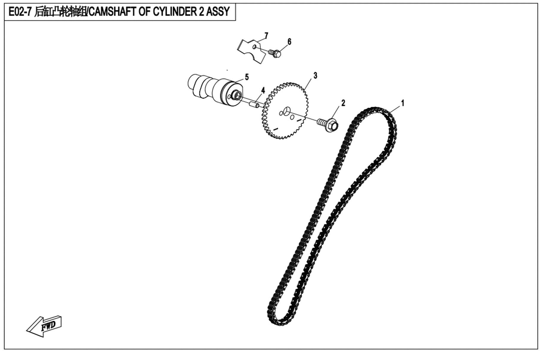 E02-7 - CAMSHAFT OF CYLINDER 2 ASSY