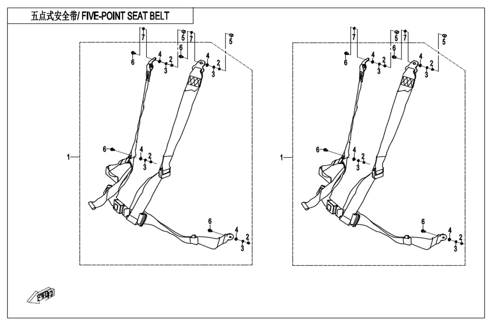 F34-B - 5-POINT SEAT BELT