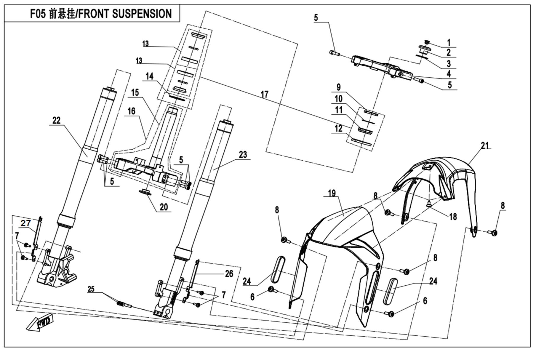 F05-A - FRONT SUSPENSION(NEBULA WHITE/NEBULA BLACK)