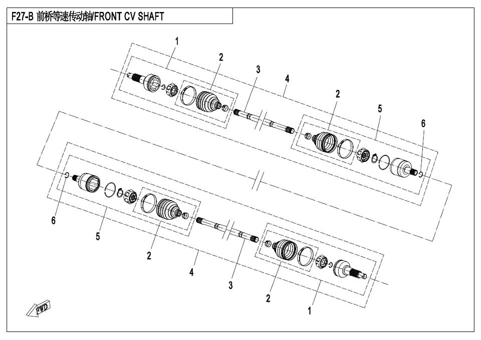 F27-B - FRONT CV SHAFT(NEW)