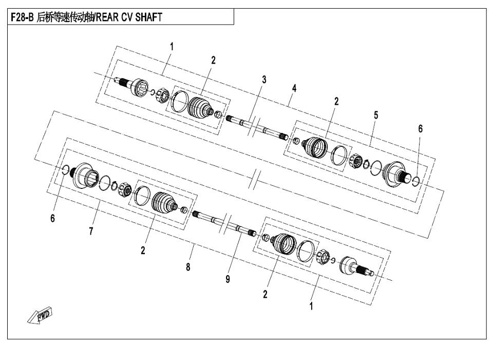 F28-B - REAR CV SHAFT(NEW)