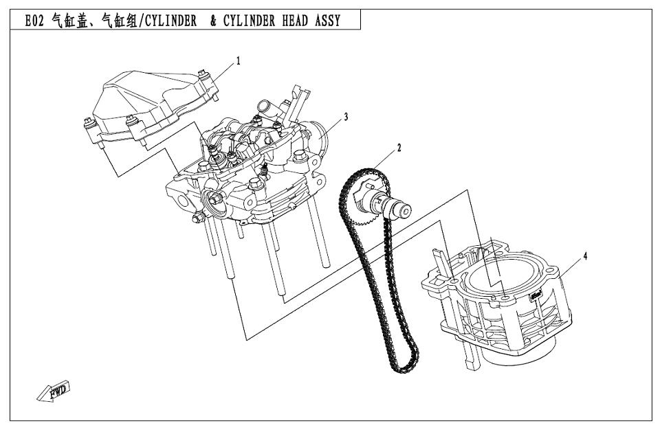 E02 - CYLINDER/CYLINDER HEAD ASSY