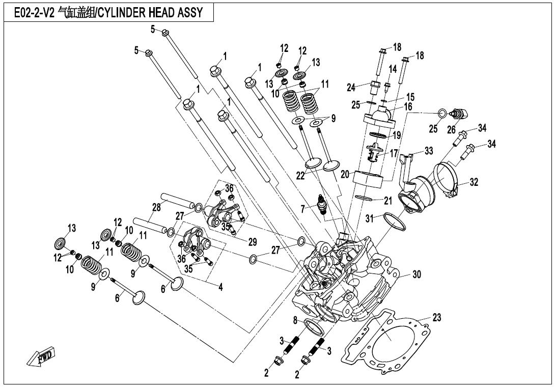 E02-2-V2 - CYLINDER HEAD ASSY