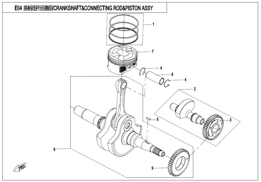 E04 - CRANKSHAFT/CONNECTING ROD/PISTON ASSY