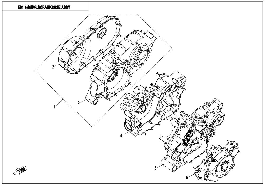 E01 - CRANKCASE ASSY.