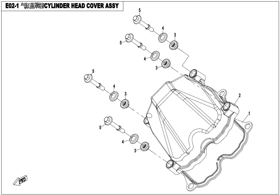E02-1 - CYLINDER HEAD COVER ASSY.
