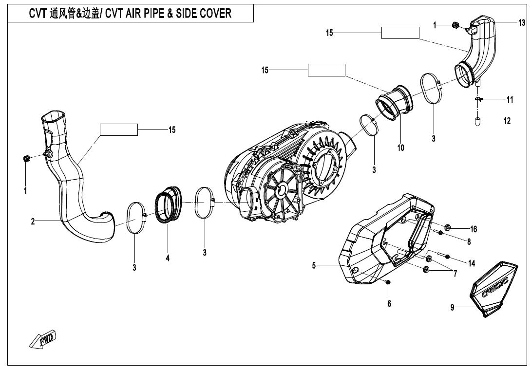 F00 - CVT AIR PIPE&SIDE COVER
