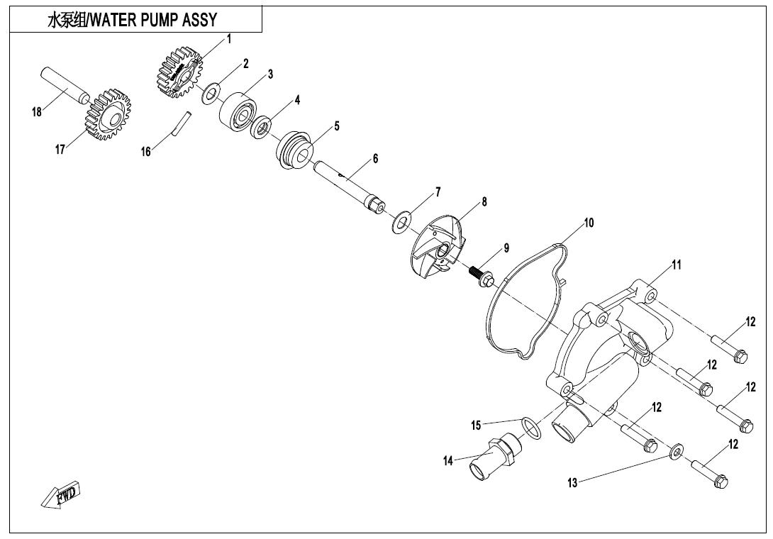 E08 - WATER PUMP ASSY.