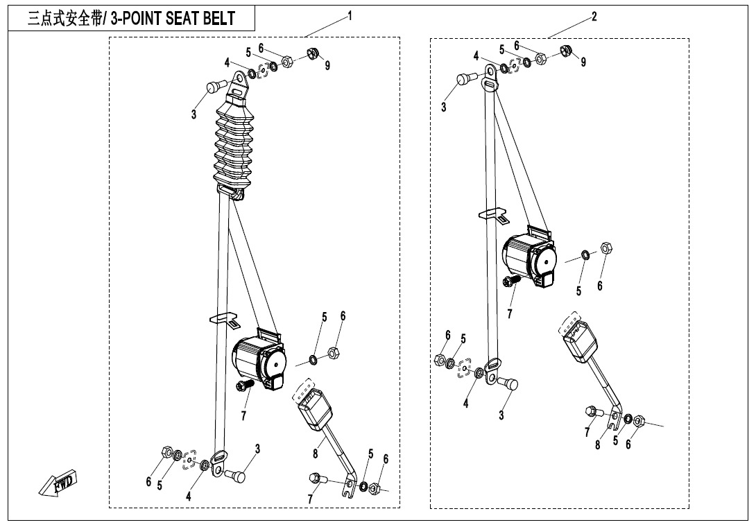 F34-2-V2 - 3-POINT SEAT BELT
