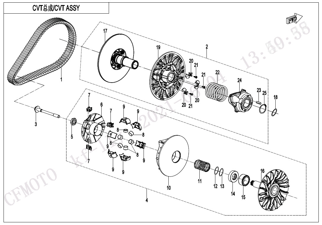 E05-B - CVT ASSY (FOR MECHANICAL DOWNHILL BRAKING)