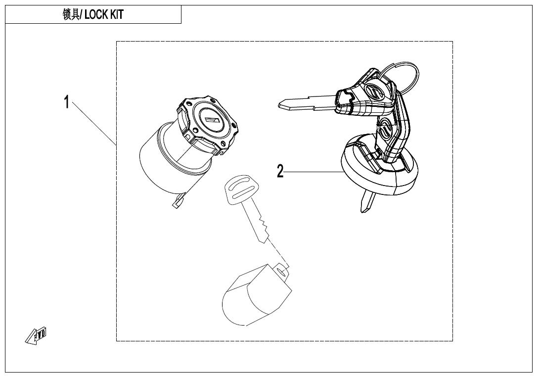 F01-A - LOCK KIT(WITH GEARSHIFT LOCK)