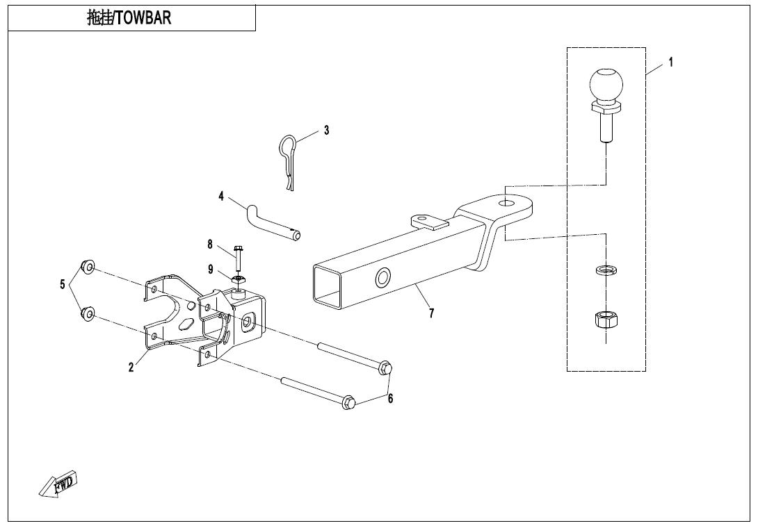 F40-A-V2 - TOWBAR(PIN CONNECTION)