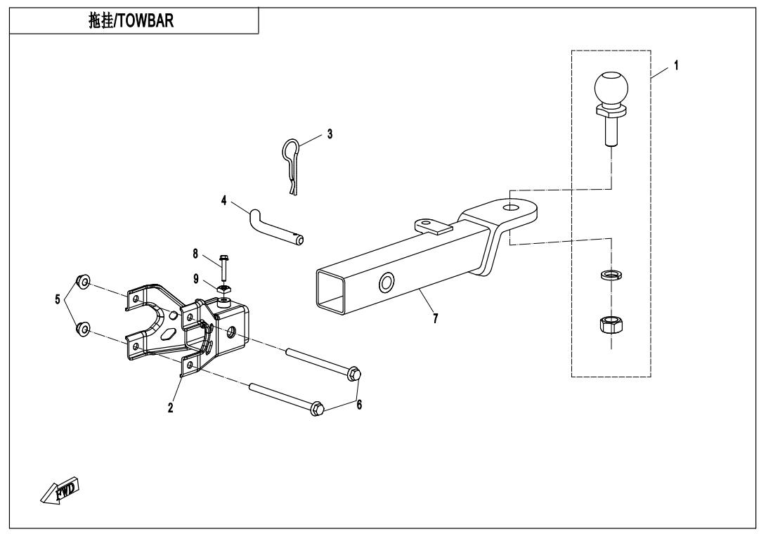F40-A-V3 - TOWBAR(PIN CONNECTION)