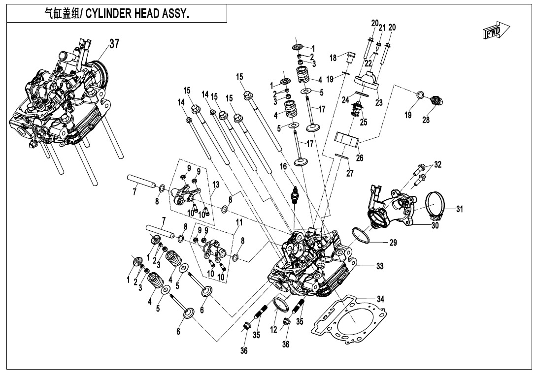 E02-2-A - CYLINDER HEAD ASSY.(ORDINARY)