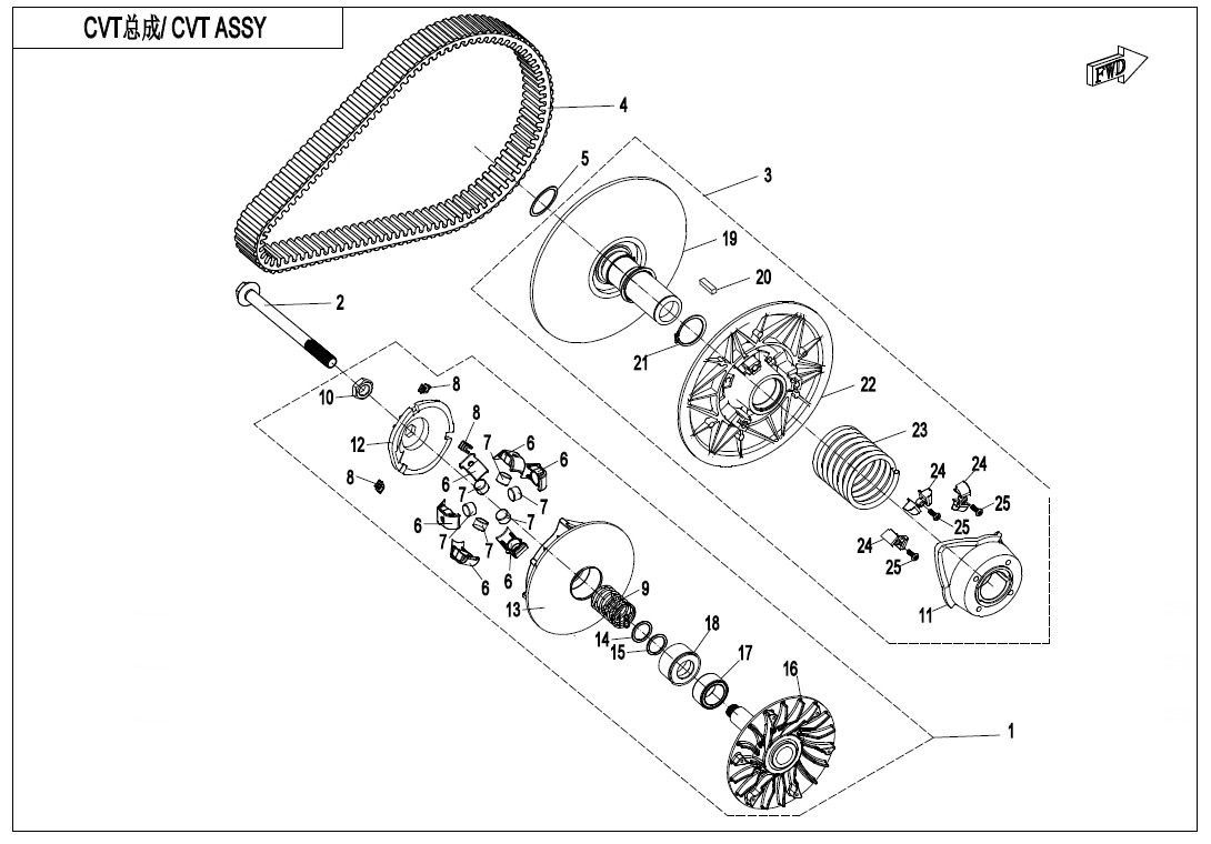 E05 - CLUTCH & CVT ASSY.