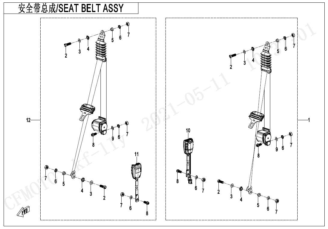 F34 - SEAT BELT ASSY