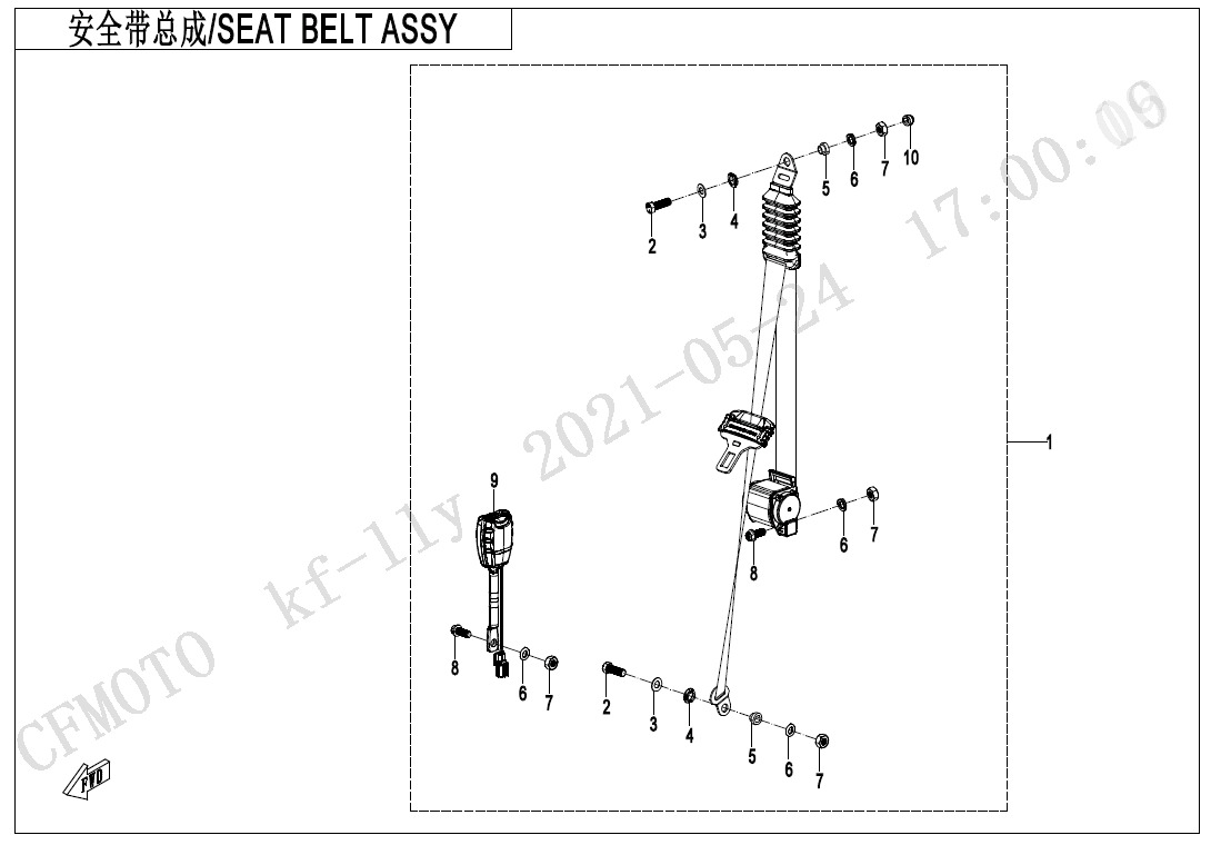 F34-1 - SEAT BELT ASSY