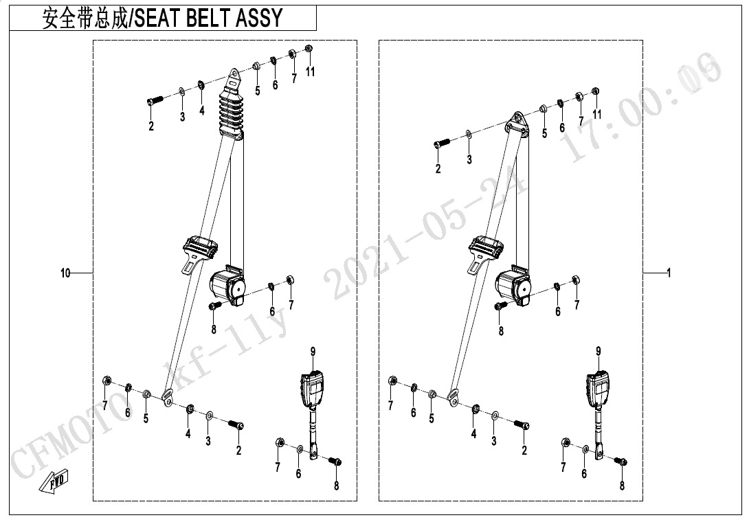F34-2 - SEAT BELT ASSY