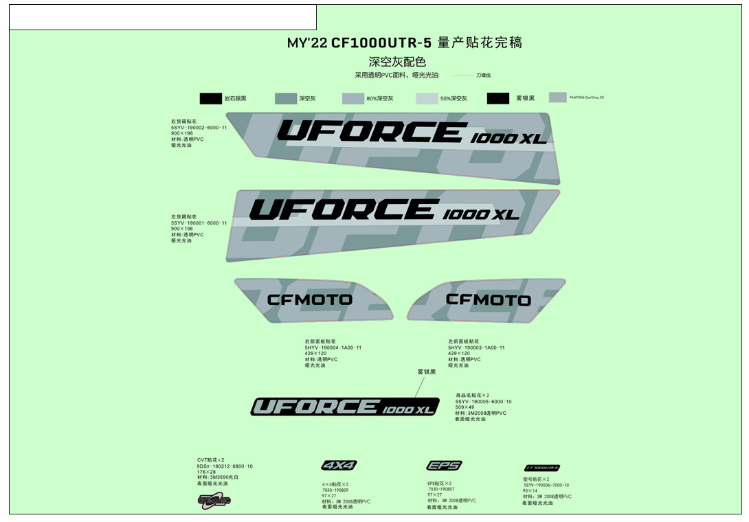 F19-2-B - DECAL KITS (GALAXY GREY)