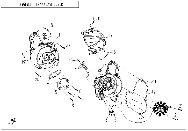 E01-2-LEFT CRANKCASE COVER