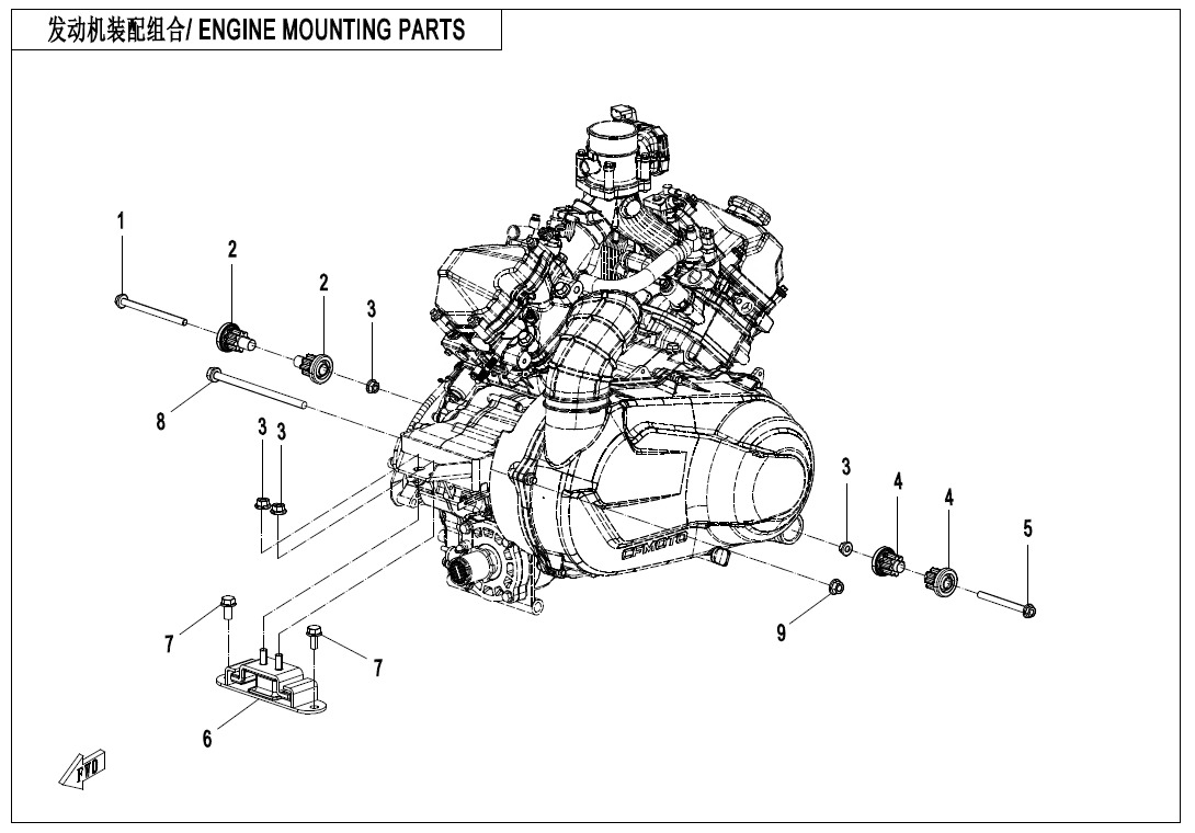 F00-1-ENGINE MOUNTING PARTS