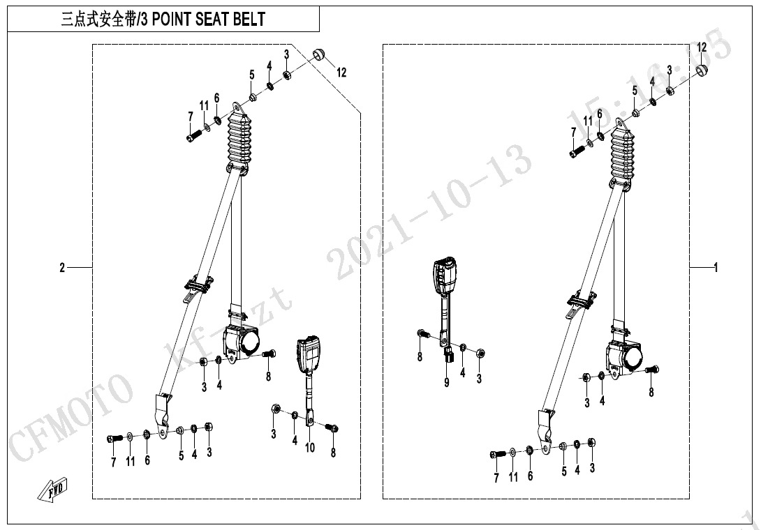 F34-3-POINT SEAT BELT