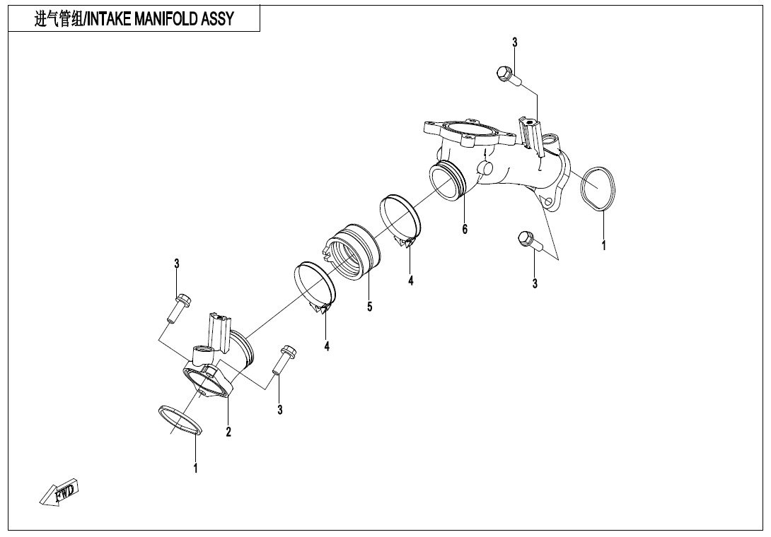E02-5-B - INTAKE MANIFOLD ASSY(WHITOUT FUEL VAPORIZATION SYSTEM)