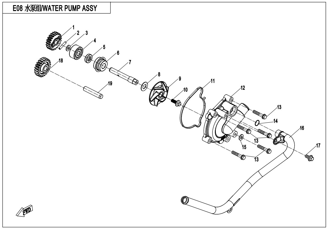 E08 - WATER PUMP ASSY.