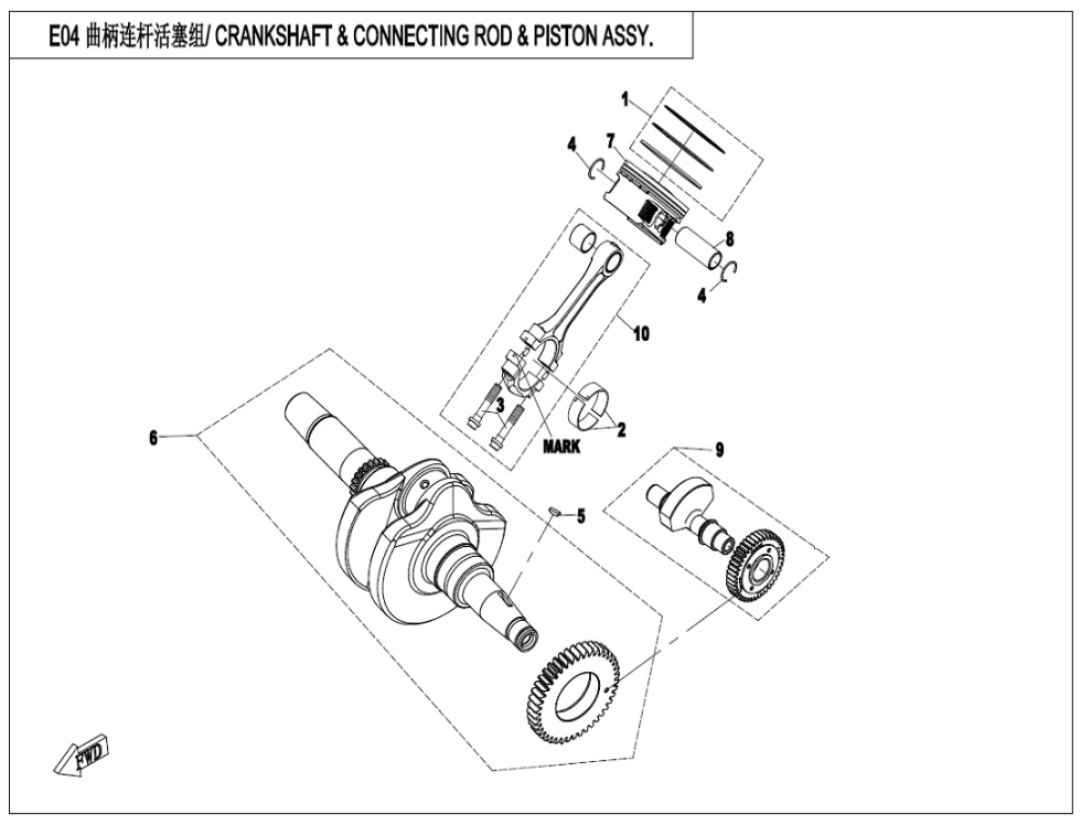 E04 - CRANKSHAFT @^ CONNECTING ROD @^ PISTON ASSY.