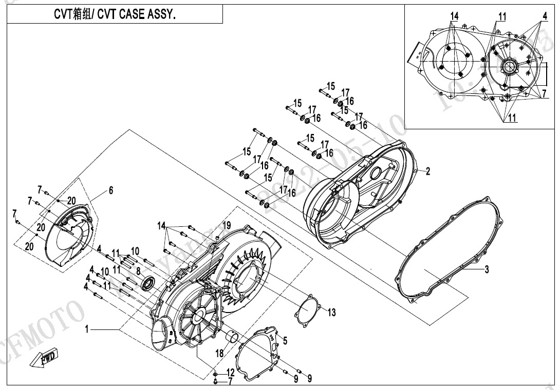 E01-3 - CVT CASE ASSY.