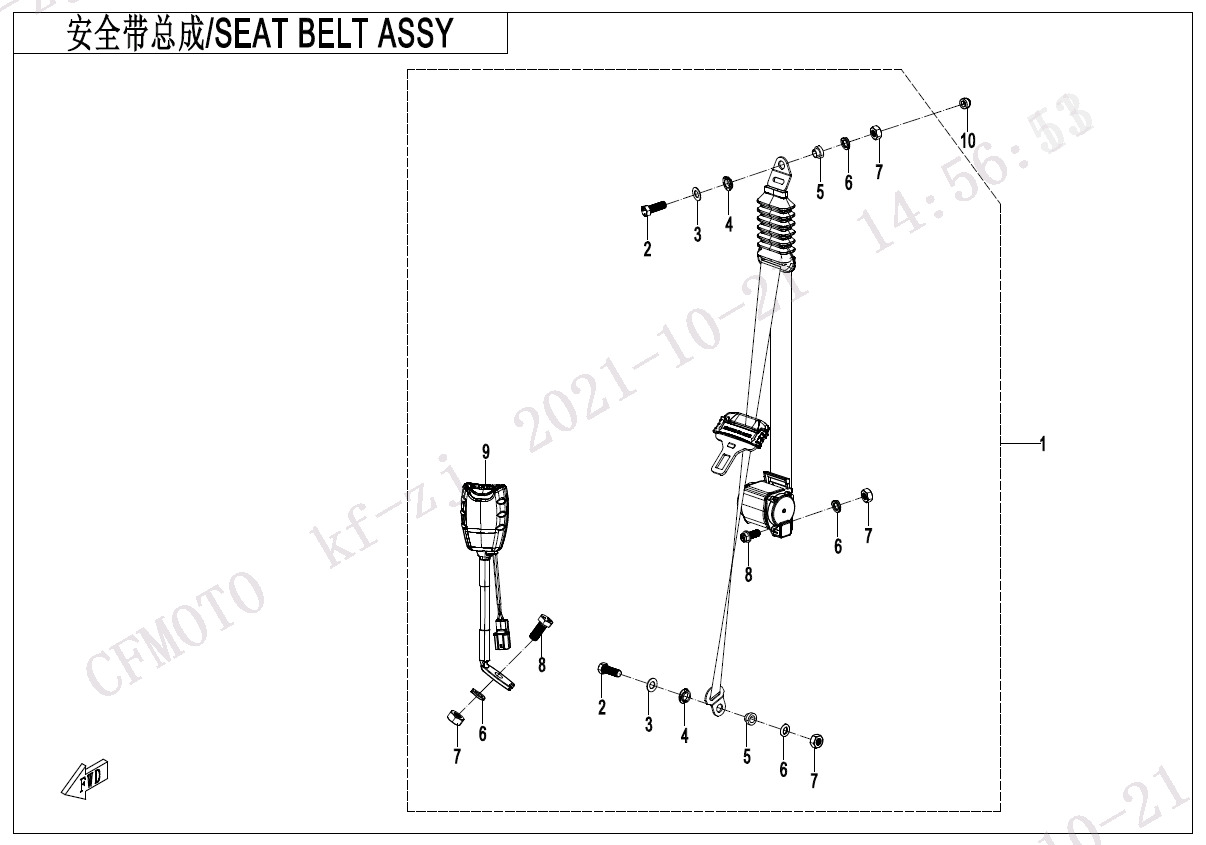 F34-1 - SEAT BELT ASSY(FRONT SEAT)