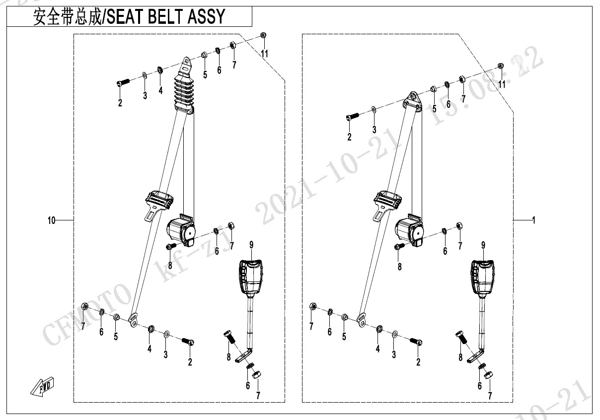 F34-2 - SEAT BELT ASSY(FRONT SEAT)