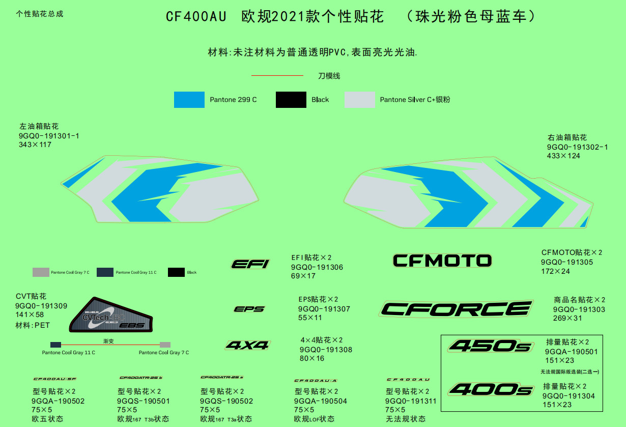 F19-1-F - DECAL KITS(INTERNATIONAL@^2021,INJECTED PEARL BLUE)