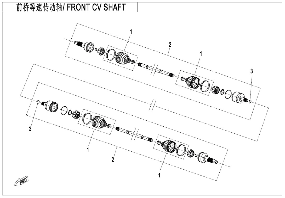F27-A-V2 - FRONT CV SHAFT(ODM)