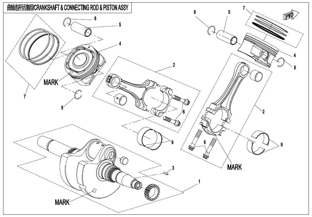 E04-V2 - CRANKSHAFT @^ CONNECTING ROD @^ PISTON ASSY.