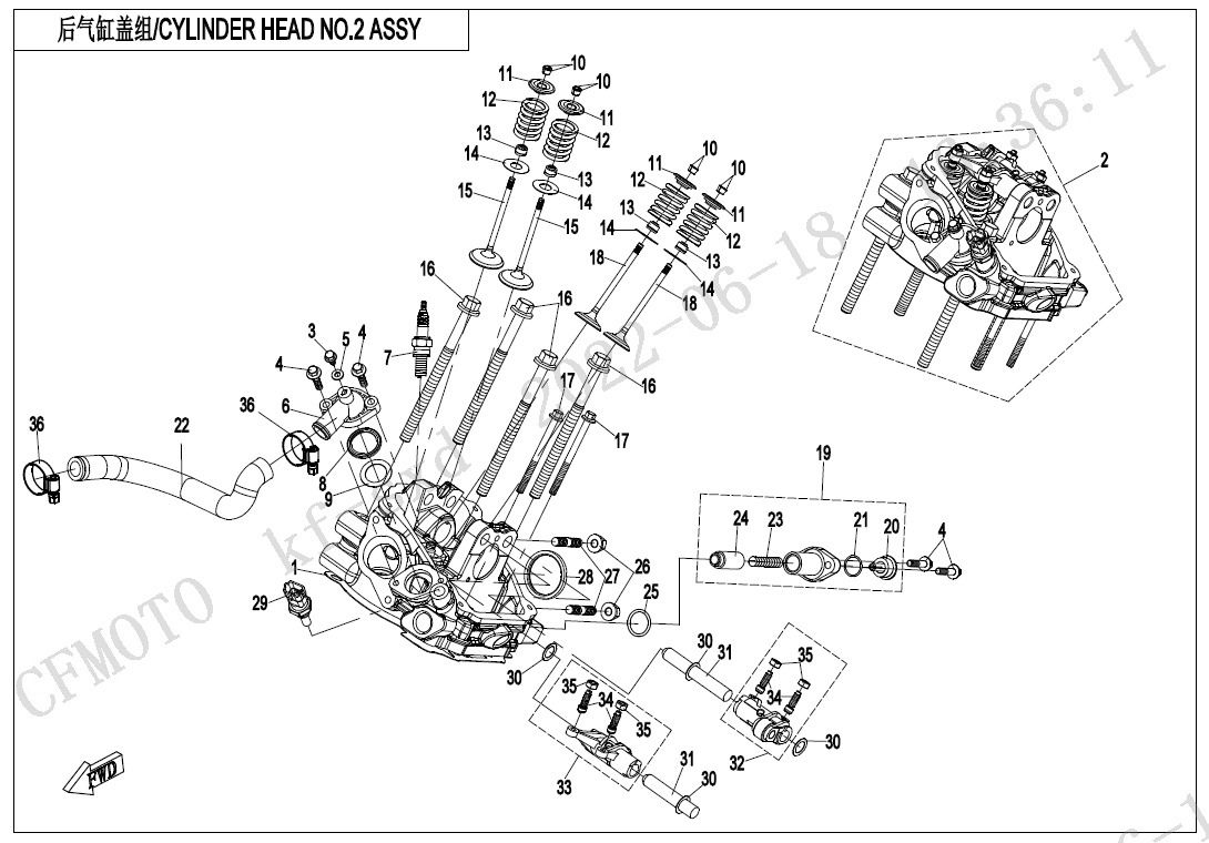E02-6-V4 - CYLINDER HEAD NO.2 ASSY
