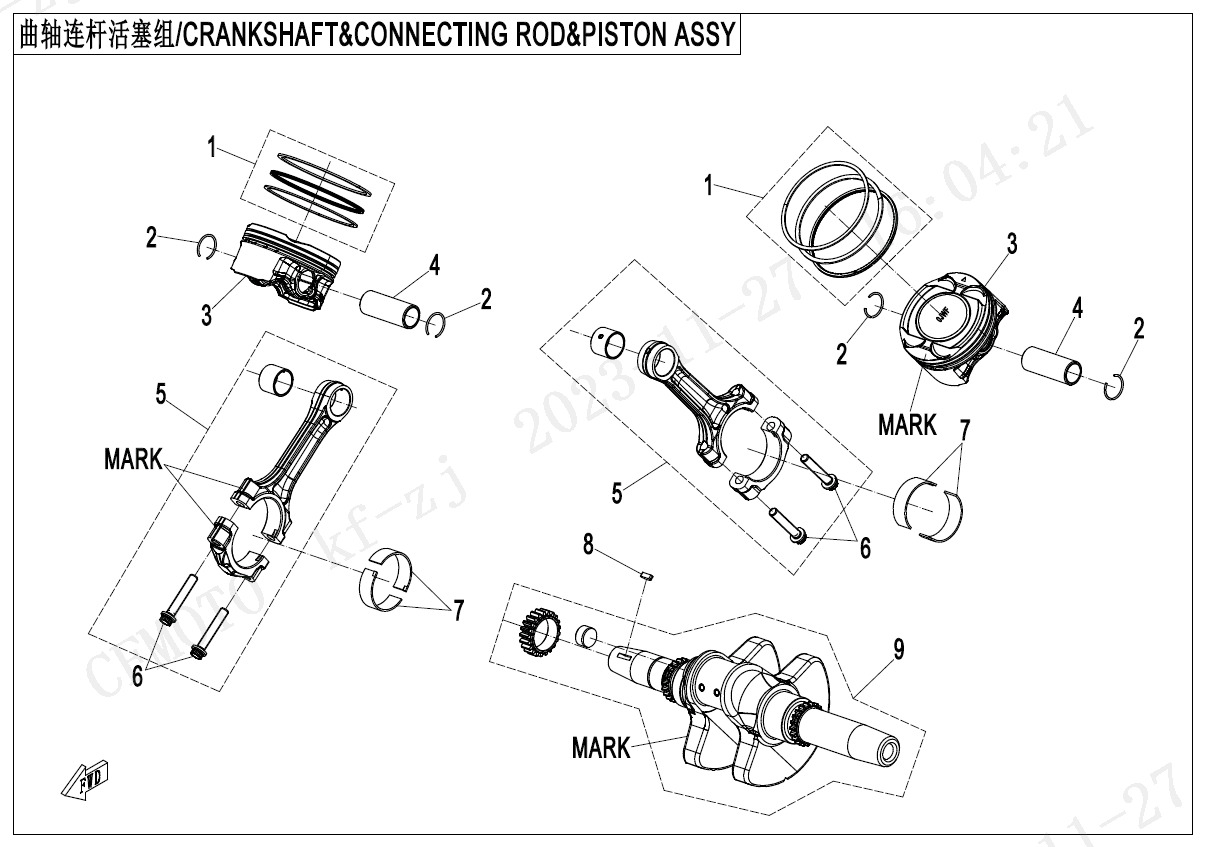 E04 - CRANKSHAFT、CONNECTING ROD、PISTON ASSY