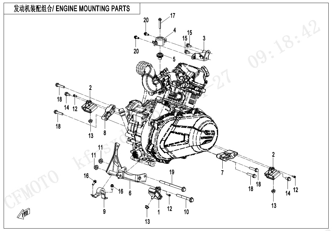 F00-1 - ENGINE MOUNTING PARTS
