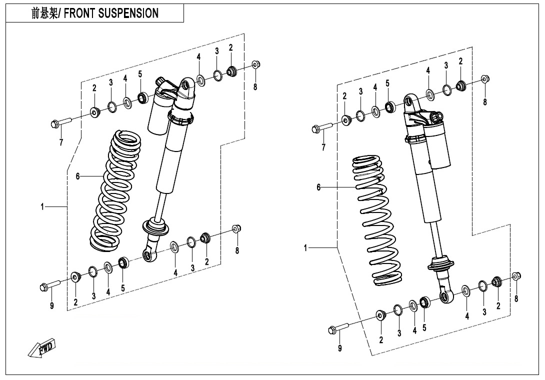 F06-2-A - REAR SHOCK ABSORBER(SMALL CYLINDER)