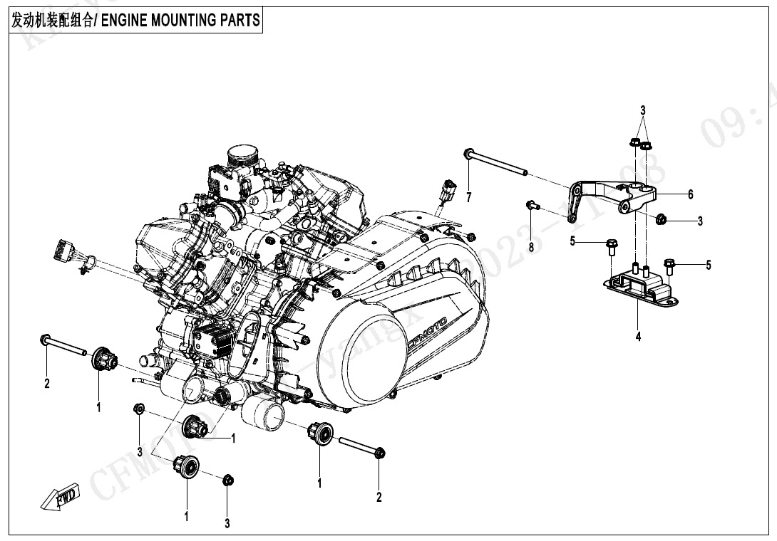 F00-1 - ENGINE MOUNTING PARTS