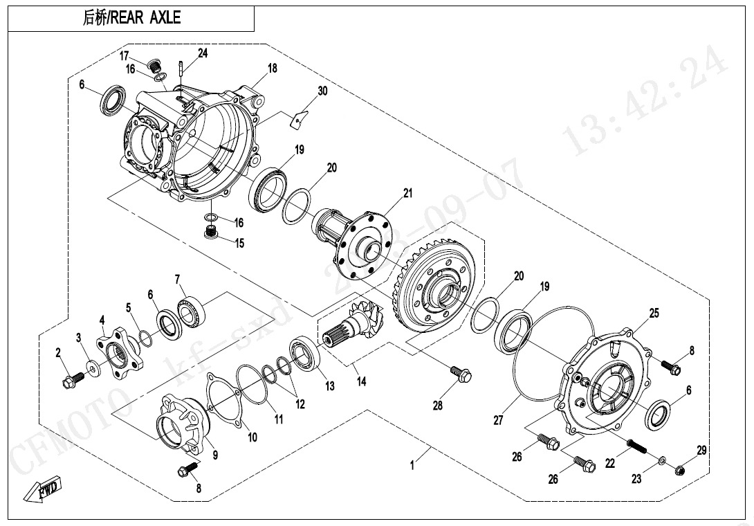 F33-B - REAR AXLE(NO DIFFERENTIAL)