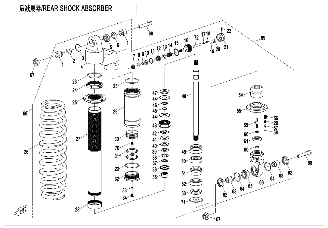 F06-2-C-V3 - REAR SHOCK ABSORBER(GAS,RUSSIA)