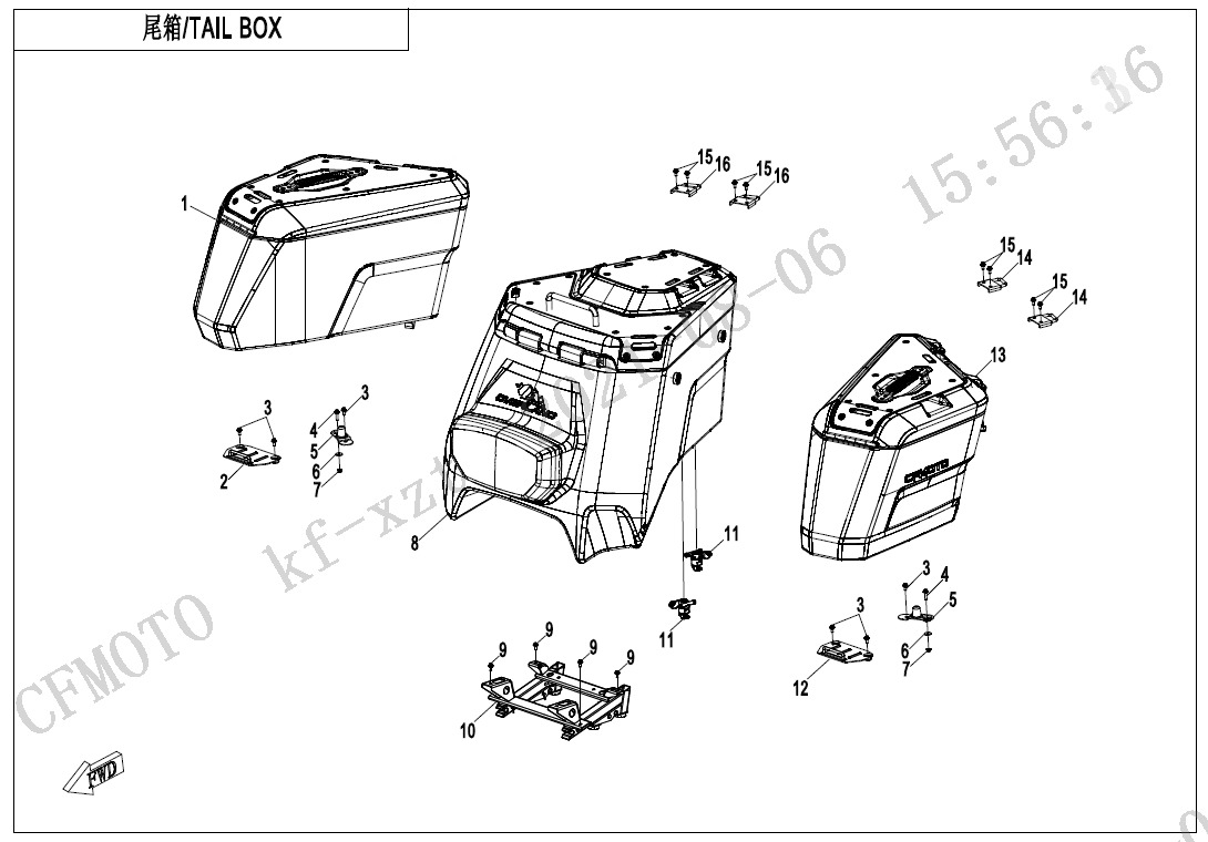 F80-5-B-V1 - TAIL BOX(OVERLAND,THREE BOXES)