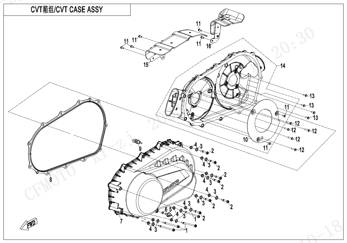 E01-3 - CVT CASE ASSY