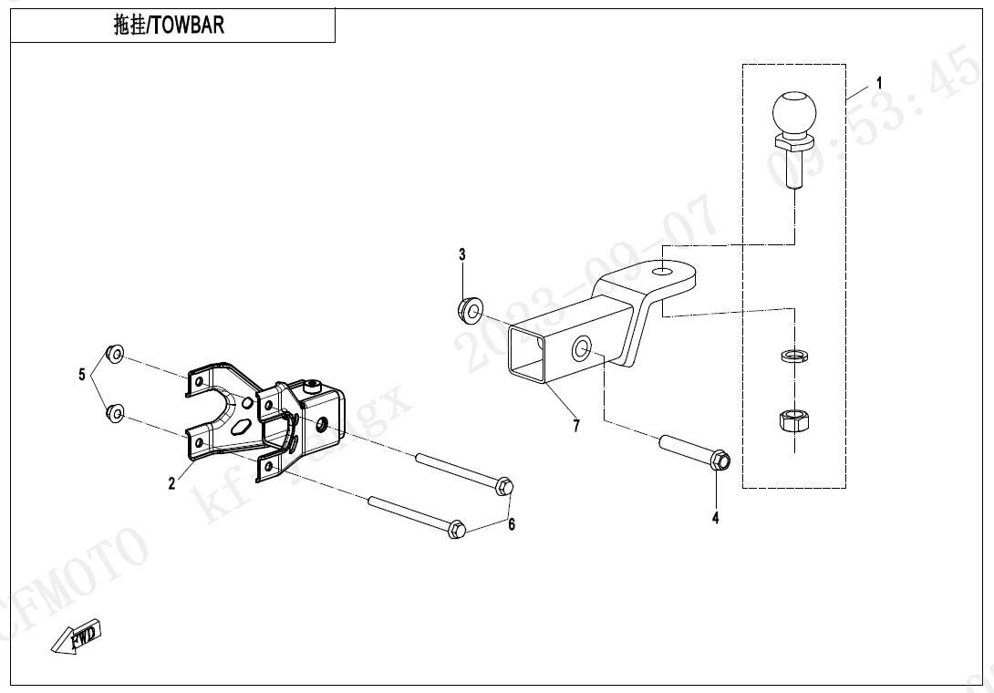 F40-C - TOWBAR(AU, BOLT CONNECTION)