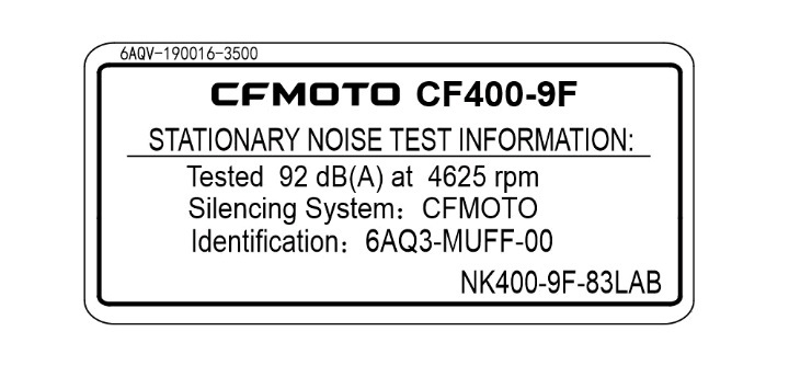 F19-3 - NOISE LABEL(AUSTRALIA)